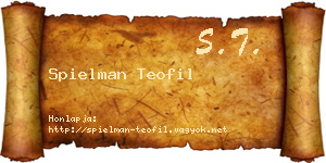 Spielman Teofil névjegykártya
